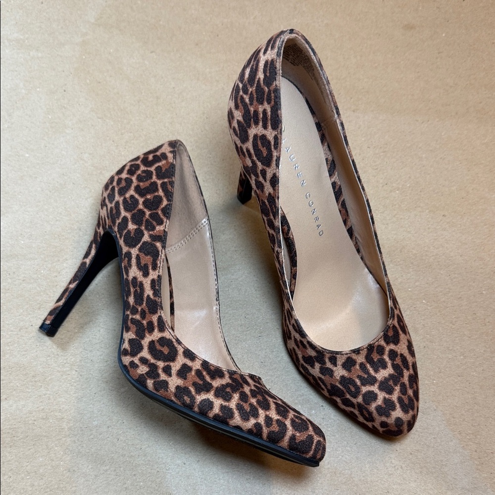 LC Lauren Conrad Women’s Shoes - Leopard Print Heels - US Size 7 M - EUC